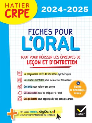 cover image of Fiches pour l'épreuve orale de leçon et d'entretien--2024/2025